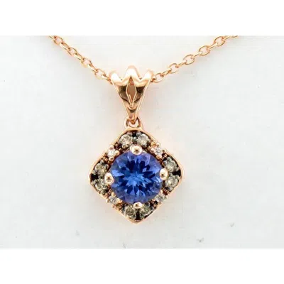 Le Vian Ladies Blueberry Tanzanite Necklaces Set In 14k Strawberry Gold