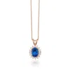 Le Vian Ladies Blueberry Tanzanite Necklaces Set In 14k Strawberry Gold In Pink/rose Gold Tone/gold Tone