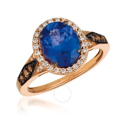 Le Vian Ladies Blueberry Tanzanite Ring Set In 14k Strawberry Gold