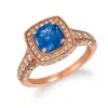 Le Vian Blueberry Tanzanite 14k Rose Gold 2.83 Ct. Tw. Diamond & Tanzanite Half-eternity Cocktail Ri In Pink/rose Gold Tone/gold Tone