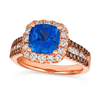 Le Vian Ladies Blueberry Tanzanite Rings Set In 14k Strawberry Gold
