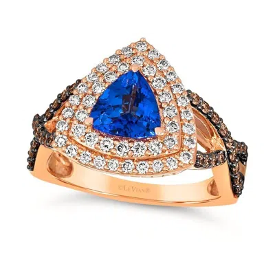 Le Vian Ladies Blueberry Tanzanite Rings Set In 14k Strawberry Gold