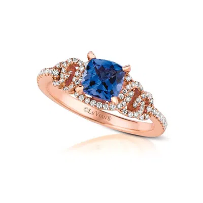Le Vian Ladies Blueberry Tanzanite Rings Set In 14k Strawberry Gold In Multi