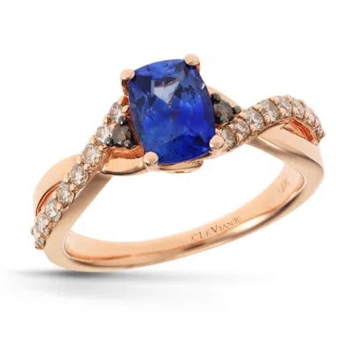 Le Vian Ladies Blueberry Tanzanite Rings Set In 14k Strawberry Gold