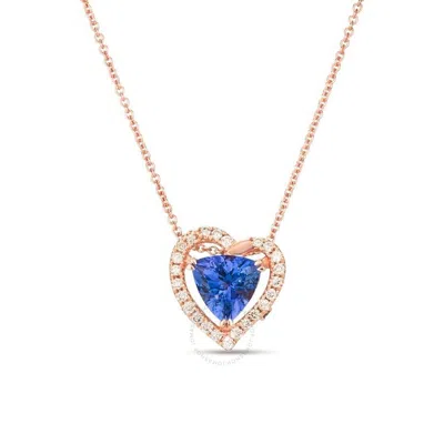 Le Vian Ladies Blueberry Tanzantine Heart Collection Necklaces Set In 14k Strawberry Gold In Rose Gold-tone