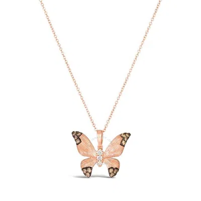 Le Vian Ladies Butterfly Away Necklaces Set In 14k Strawberry Gold In Rose Gold-tone