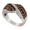 Le Vian Ladies Bypass Rings Set In 14k Vanilla Gold In White