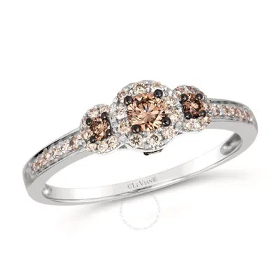 Le Vian Ladies Center Chocolate Rings Set In 14k Vanilla Gold In White
