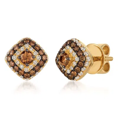 Le Vian Ladies Center Chocolate Stud Earrings Set In 14k Honey Gold Wjaw 55 In Brown