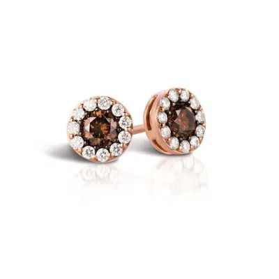 Le Vian Ladies Center Color Earrings Set In 14k Strawberry Gold