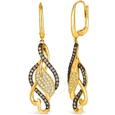 Le Vian Ladies Chocolate And Honey Swirl Earrings Set In 14k Honey Gold In Yellow