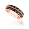 Le Vian Ladies Chocolate And Strawberry Rings Set In 14k Strawberry Gold In Multi