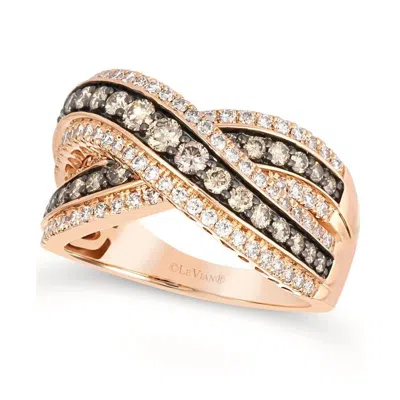 Le Vian Ladies Chocolate And Strawebrry Gladiator Collection Rings Set In 14k Strawberry Gold