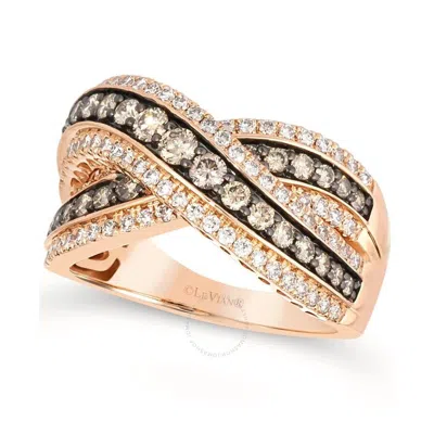 Le Vian Ladies Chocolate And Strawebrry Gladiator Collection Rings Set In 14k Strawberry Gold In Rose Gold-tone