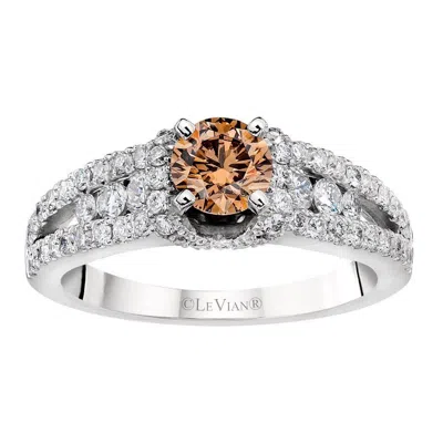 Le Vian Ladies Chocolate Bridal Rings Set In 14k Vanilla Gold In Metallic