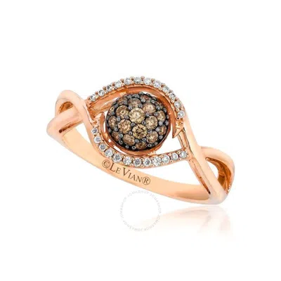 Le Vian Ladies Chocolate Cluster Ring Set In 14k Strawberry Gold In Pink
