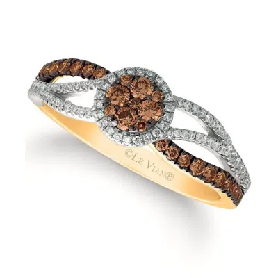 Le Vian Ladies Chocolate Cluster Rings In Two Tone Gold