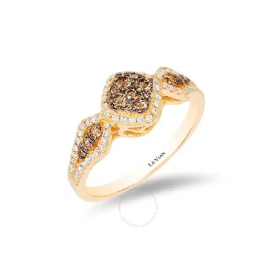 Le Vian Ladies Chocolate Cluster Rings Set In 14k Honey Gold In Yellow