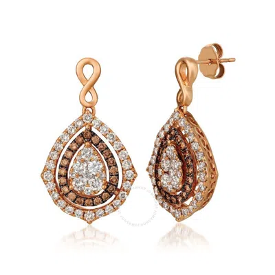 Le Vian Ladies Chocolate Clusters Earrings Set In 14k Strawberry Gold In Pink/rose Gold Tone/gold Tone