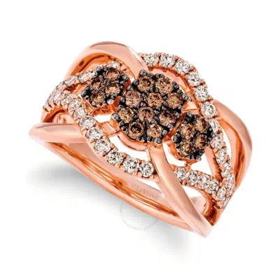 Le Vian Ladies Chocolate Clusters Rings Set In 14k Strawberry Gold In Rose Gold-tone
