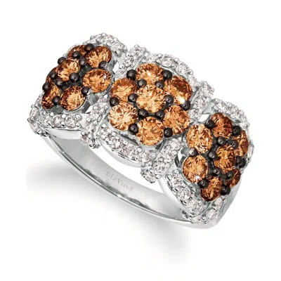 Le Vian Ladies Chocolate Clusters Rings Set In 14k Vanilla Gold