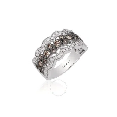 Le Vian Ladies Chocolate Diamond Bands Rings Set In 14k Vanilla Gold In White