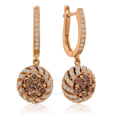 Le Vian Ladies Chocolate Diamond Earrings Set In 14k Strawberry Gold In Pink/rose Gold Tone/gold Tone