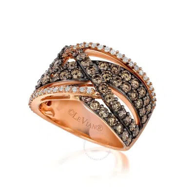Le Vian Ladies Chocolate Diamond Rings Set In 14k Strawberry Gold In Pink/rose Gold Tone/gold Tone