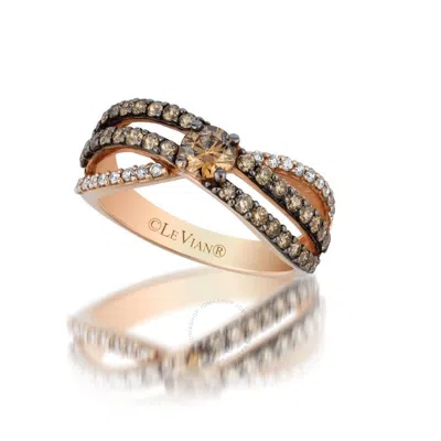 Le Vian Ladies Chocolate Diamond Rings Set In 14k Strawberry Gold In Pink/rose Gold Tone/gold Tone