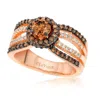 Le Vian Ladies Chocolate Diamond Rings Set In 14k Strawberry Gold In Pink/rose Gold Tone/gold Tone