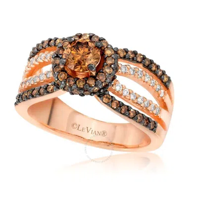 Le Vian Ladies Chocolate Diamond Rings Set In 14k Strawberry Gold In Pink/rose Gold Tone/gold Tone