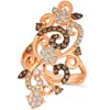 LE VIAN LE VIAN LADIES CHOCOLATE DIAMONDS CRAZY COLLECTION RINGS SET IN 14K STRAWBERRY GOLD