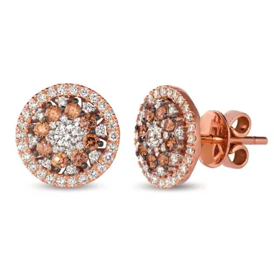 Le Vian Ladies Chocolate Diamonds Earrings Set In 14k Strawberry Gold