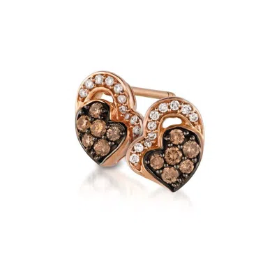 Le Vian Ladies Chocolate Diamonds Earrings Set In 14k Strawberry Gold