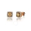 Le Vian Ladies Chocolate Diamonds Earrings Set In 14k Strawberry Gold In Pink/rose Gold Tone/gold Tone