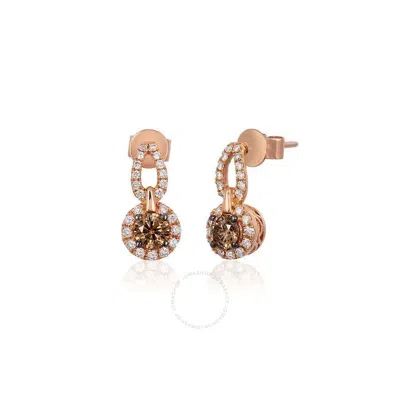 Le Vian Ladies Chocolate Diamonds Earrings Set In 14k Strawberry Gold In Pink/rose Gold Tone/gold Tone