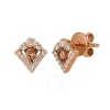 Le Vian Ladies Chocolate Diamonds Earrings Set In 14k Strawberry Gold In Pink/rose Gold Tone/gold Tone