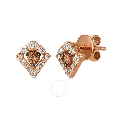 Le Vian Ladies Chocolate Diamonds Earrings Set In 14k Strawberry Gold In Pink/rose Gold Tone/gold Tone