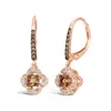 Le Vian Ladies Chocolate Diamonds Earrings Set In 14k Strawberry Gold In Pink/rose Gold Tone/gold Tone