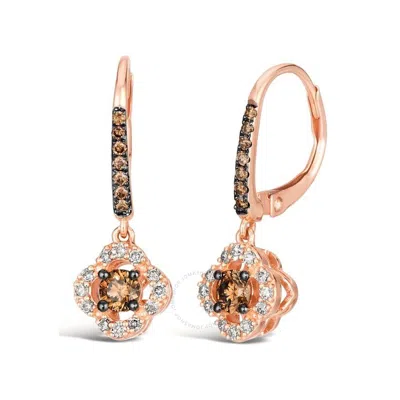 Le Vian Ladies Chocolate Diamonds Earrings Set In 14k Strawberry Gold In Pink/rose Gold Tone/gold Tone