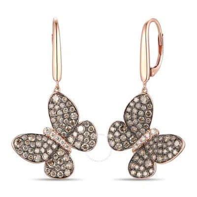 Le Vian Ladies Chocolate Diamonds Earrings Set In 14k Strawberry Gold
