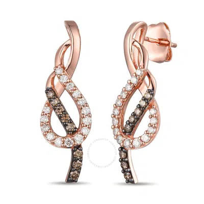 Le Vian Ladies Chocolate Diamonds Earrings Set In 14k Strawberry Gold