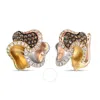 Le Vian Ladies Chocolate Diamonds Earrings Set In 14k Tri Color Gold