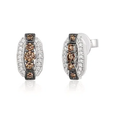 Le Vian Ladies Chocolate Diamonds Earrings Set In 14k Vanilla Gold In Brown