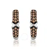 Le Vian Ladies Chocolate Diamonds Earrings Set In 14k Vanilla Gold In White