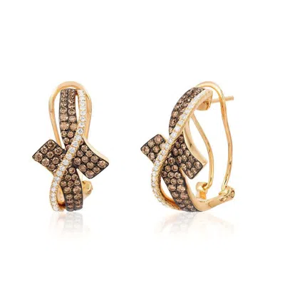 Le Vian Ladies Chocolate Diamonds Fashion Earrings In 14k Honey Gold