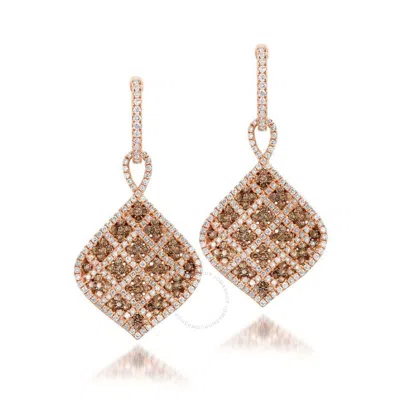 Le Vian Ladies Chocolate Diamonds Fashion Earrings In 14k Strawberry Gold In Metallic