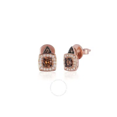 Le Vian Ladies Chocolate Diamonds Fashion Earrings In 14k Strawberry Gold In Brown