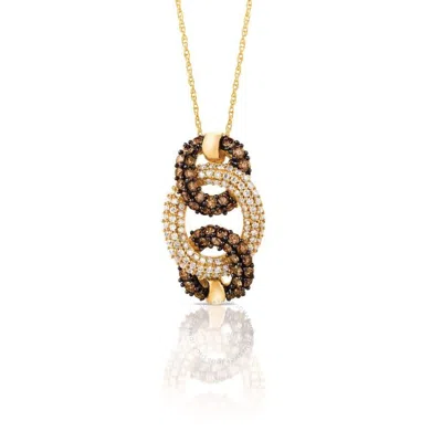 Le Vian Ladies' Chocolate Diamonds Fashion Pendant In 14k Honey Gold In White