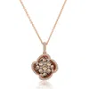 Le Vian Ladies' Chocolate Diamonds Fashion Pendant In 14k Strawberry Gold In White